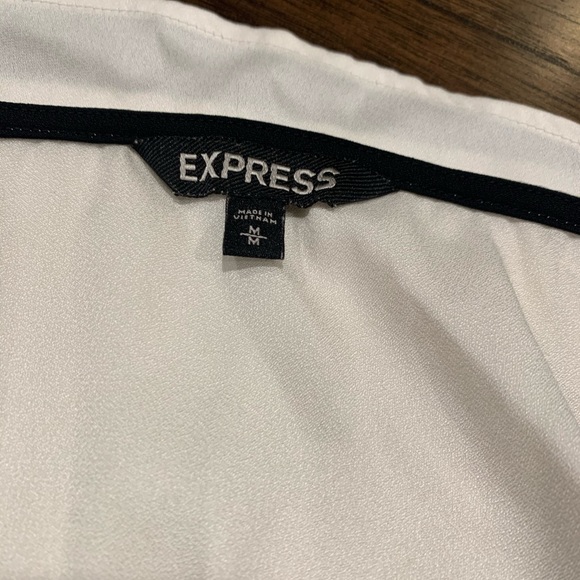 Sleeveless White and Black Lace Express Top Size M - Picture 5 of 6